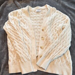 Old Navy Cream Cable Knit Cardigan